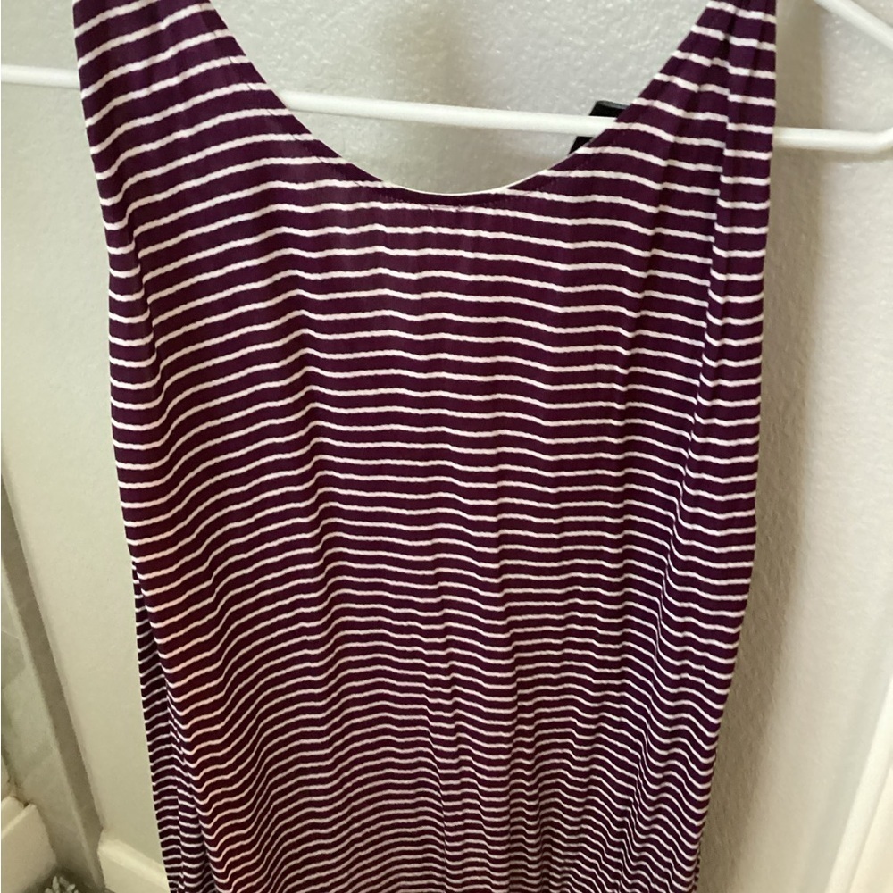 Purple and White Striped Tank Top - Picture 1 of 3
